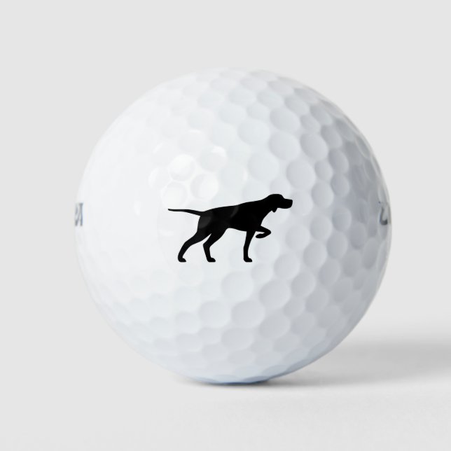 Pointer Dog Silhouette Golf Balls (Front)