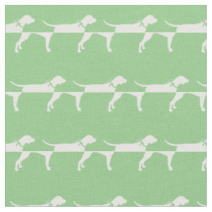 Pointer Dog Silhouette Pet Sage Green Fabric