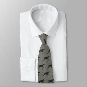 Pointer Dog Silhouettes Pattern Tie