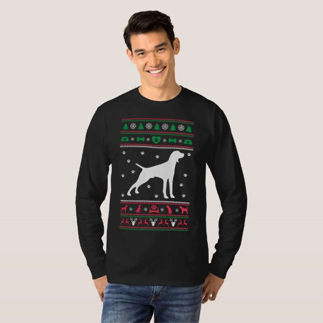 Pointer Dog Ugly Sweater Christmas (Front Full)