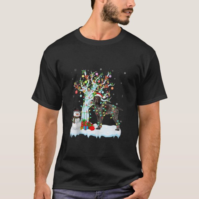 Pointer Dog Xmas Element Tree Lighting Pointer Dog T-Shirt (Front)