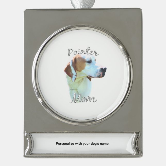 Pointer (lemon) Mum 2 Silver Plated Banner Ornament (Front)