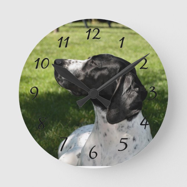 Pointer Love Round Clock (Front)