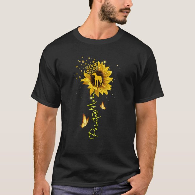 Pointer Mum Sunflower German Shorthaired Pointer T-Shirt (Front)