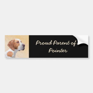 Pointer Painting - Cute Original Dog Art Bumper Sticker