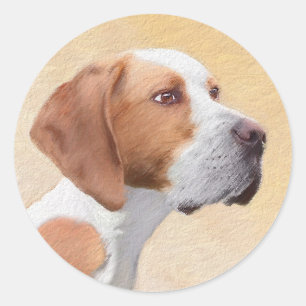 Pointer Painting - Cute Original Dog Art Classic Round Sticker