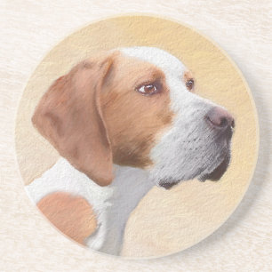Pointer Painting - Cute Original Dog Art Coaster