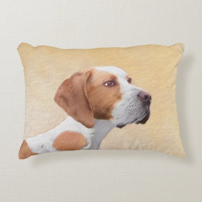Pointer Painting - Cute Original Dog Art Decorative Cushion (Front)