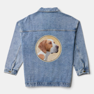 Pointer Painting - Cute Original Dog Art Denim Jacket