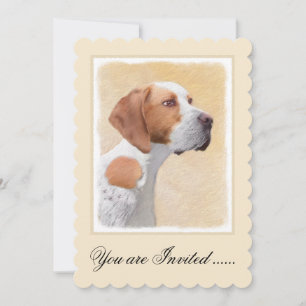Pointer Painting - Cute Original Dog Art Invitation