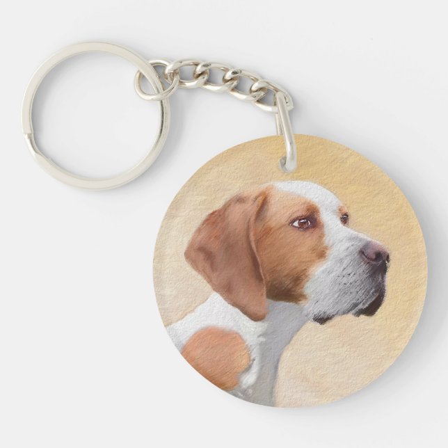 Pointer Painting - Cute Original Dog Art Key Ring (Front)