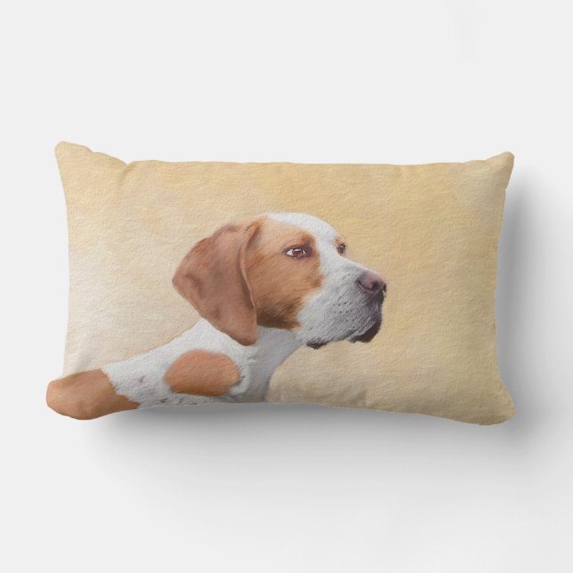 Pointer Painting - Cute Original Dog Art Lumbar Cushion (Front)
