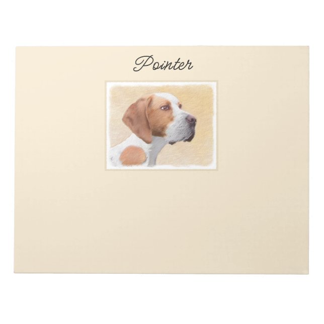 Pointer Painting - Cute Original Dog Art Notepad (Front)