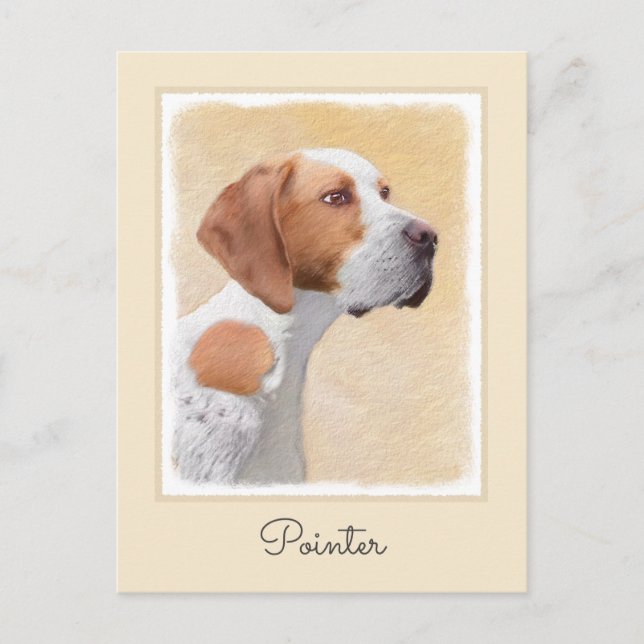 Pointer Painting - Cute Original Dog Art Postcard (Front)