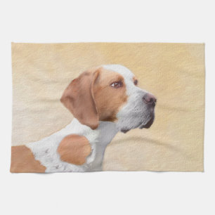 Pointer Painting - Cute Original Dog Art Tea Towel