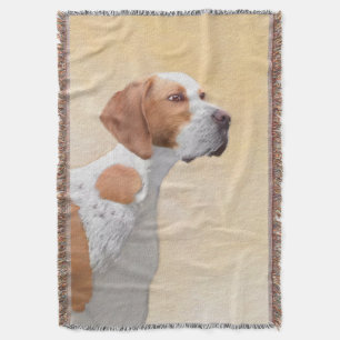 Pointer Painting - Cute Original Dog Art Throw Blanket