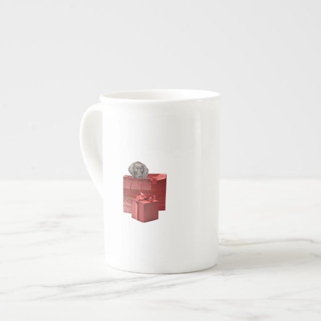 Pointer Puppy Christmas Gift Bone China Mug (Front Left)
