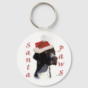 Pointer Santa Paws Key Ring