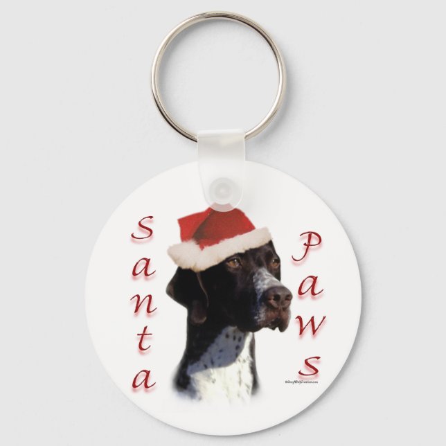 Pointer Santa Paws Key Ring (Front)