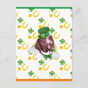 Pointer Shamrock St. Patricks Day Holiday Postcard