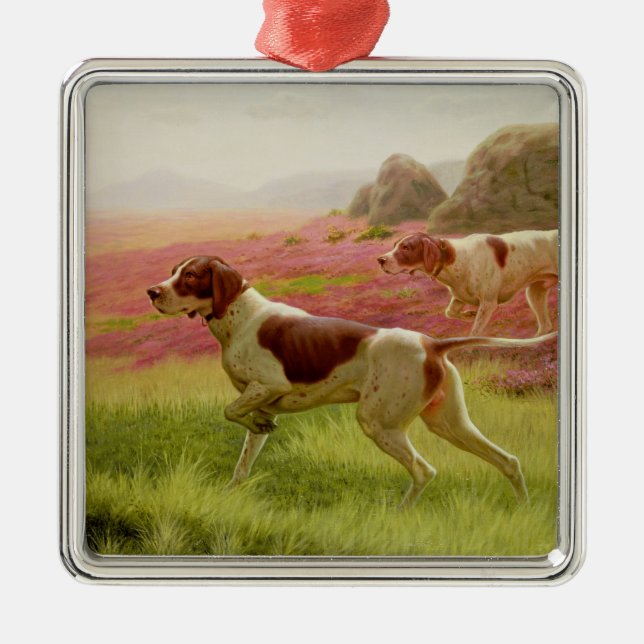 Pointers in a Landscape, 19th century Metal Ornament (Front)