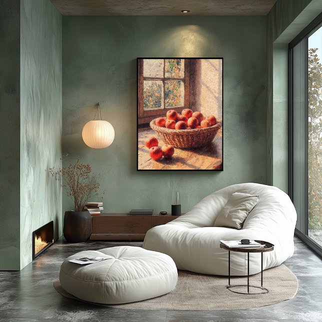 Pointillism Basket of Apples by Sunlit Window Poster (Creator Uploaded)