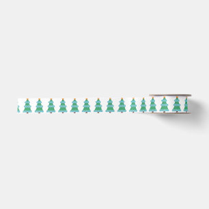 Pointillism Christmas Tree Star Ribbon Satin Ribbon