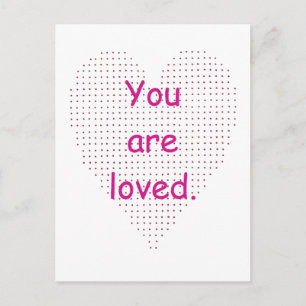 Pointillism Heart You are loved Postcards