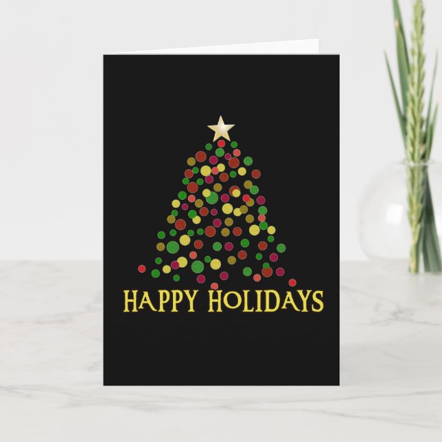 Pointillism Style Christmas Tree Products Holiday Card (Front)