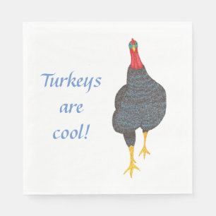 Pointillism Turkeys are Cool Thanksgiving Napkins