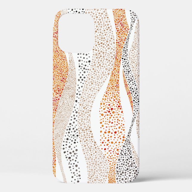 Pointillism Wavy Polka: Cute Doodle Textile Case-Mate iPhone Case (Back)