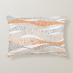 Pointillism Wavy Polka: Cute Doodle Textile Decorative Cushion