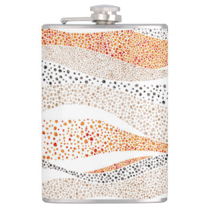 Pointillism Wavy Polka: Cute Doodle Textile Hip Flask