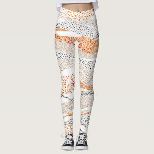Pointillism Wavy Polka: Cute Doodle Textile Leggings