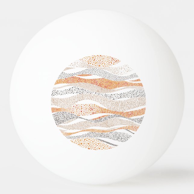 Pointillism Wavy Polka: Cute Doodle Textile Ping Pong Ball (Front)