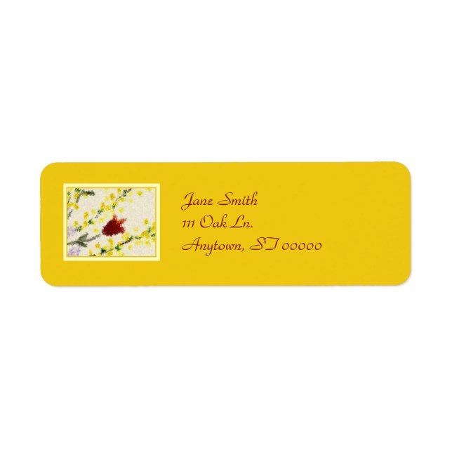 Pointillist Spring Flowers Address Labels (Front)