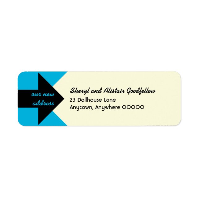 Pointing Arrow Moving Announcement Return Address Label (Front)