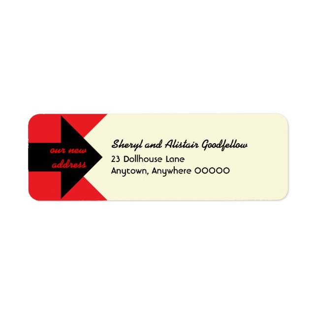 Pointing Arrow Moving Announcement Return Address Return Address Label (Front)