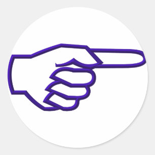Pointing Finger Classic Round Sticker