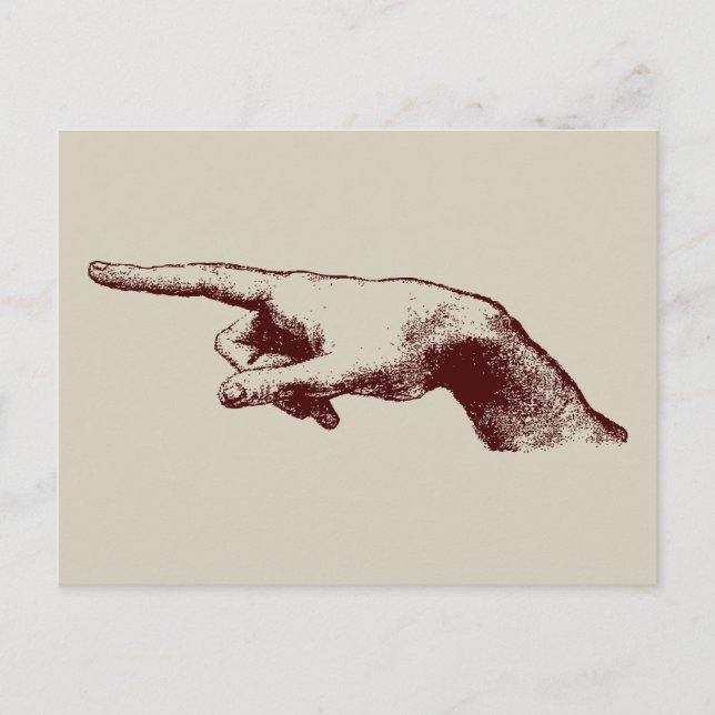 pointing finger postcard (Front)