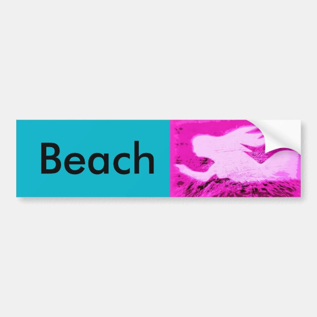 pointing mermaid beach bumper sticker (Front)