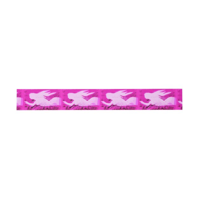 pointing pink mermaids invitation belly band (Flat)
