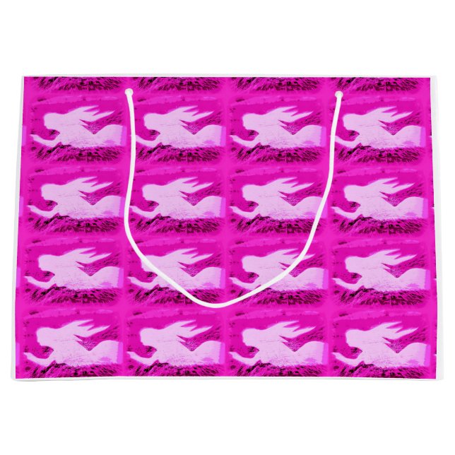 pointing pink mermaids large gift bag (Front)