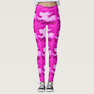 pointing pink mermaids leggings