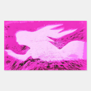 pointing pink mermaids rectangular sticker