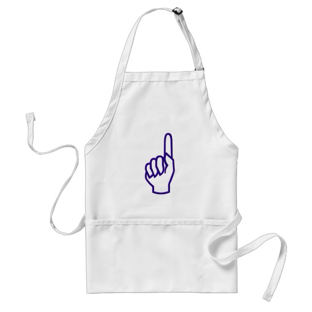 Pointing up finger/hand standard apron (Front)
