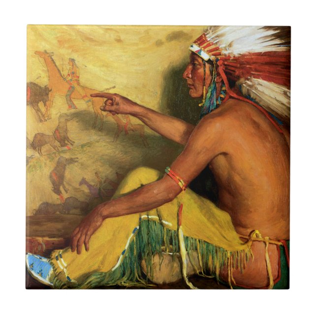 Pointing With Pride to His Record Ceramic Tile (Front)