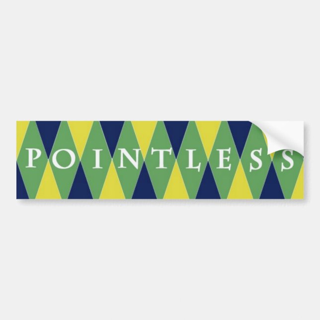 Pointless Argyle Bumper Sticker (Front)