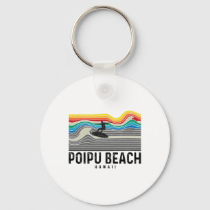 Poipu Beach Hawaii Surfboarder Men Women Key Ring