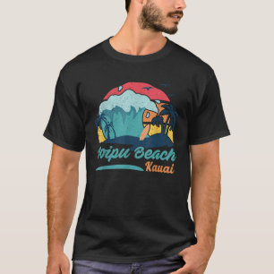 Poipu Beach Kauai Beach Summer Surfing Sunset Palm T-Shirt